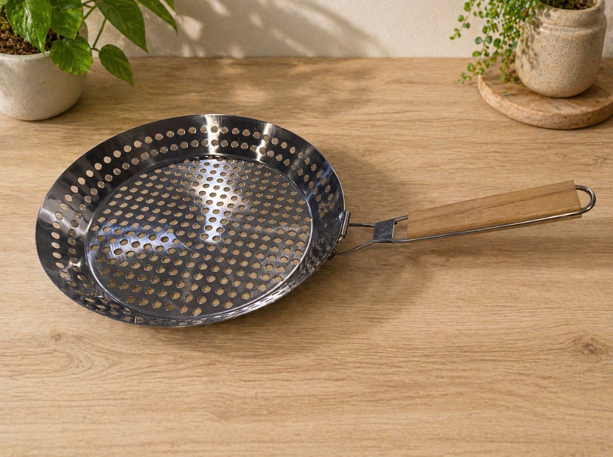 Stainless Steel BBQ Grill Basket with Handle