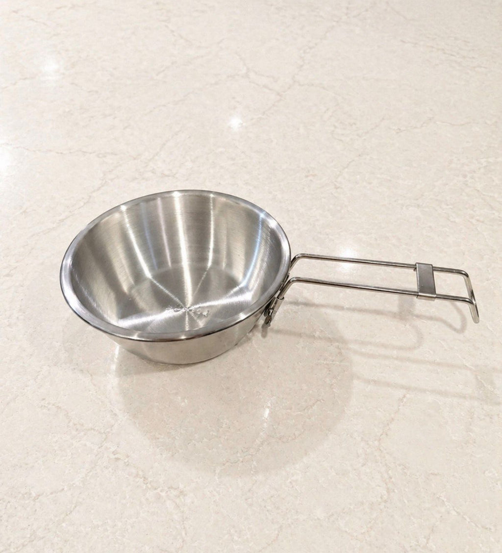 Stainless Steel Folding Handle Camping Bowl