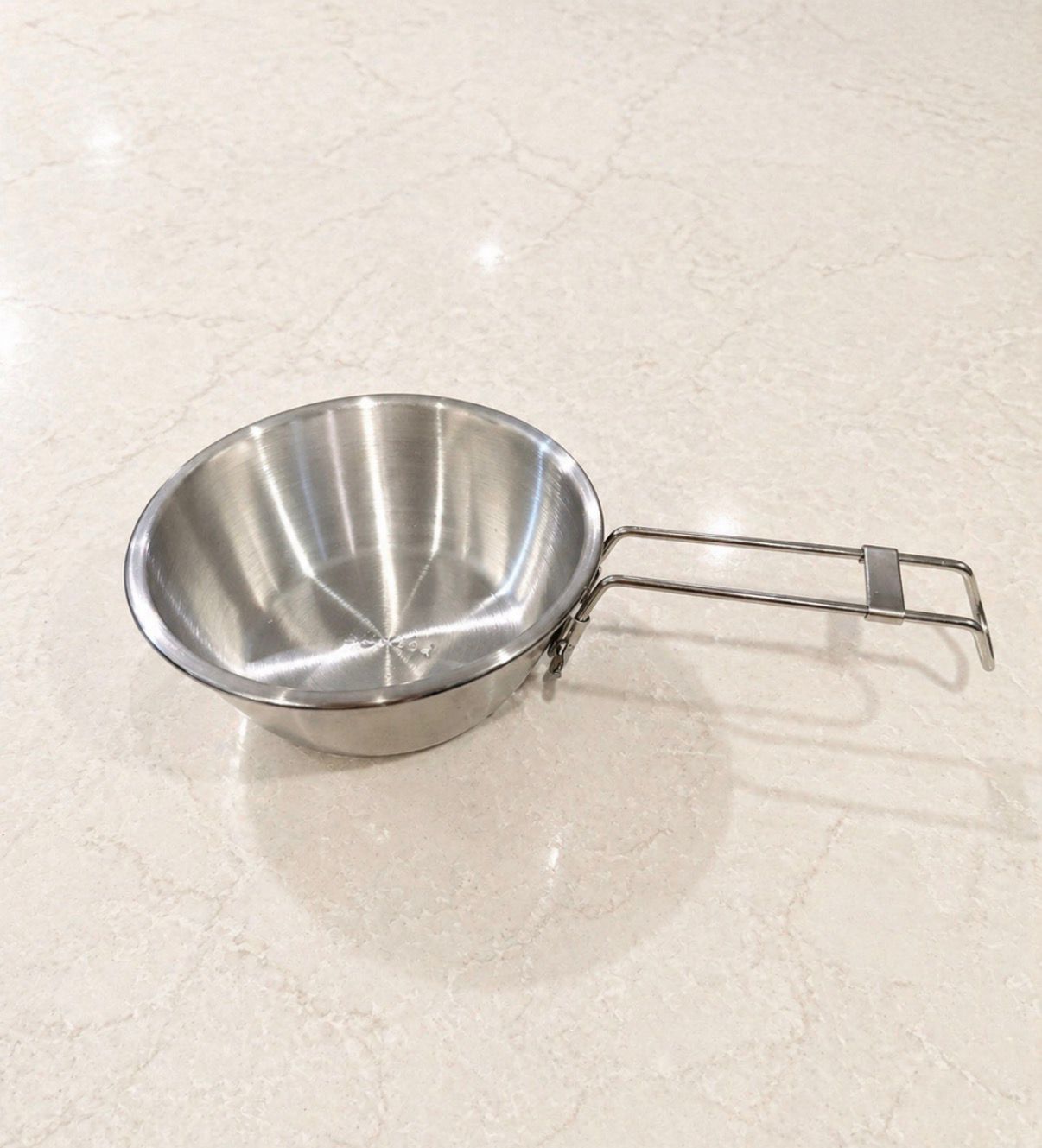 Stainless Steel Folding Handle Camping Bowl